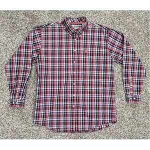 CINCH Western Button-down Shirt Size XL Brown Burgundy Plaid Long Sleeve Logo